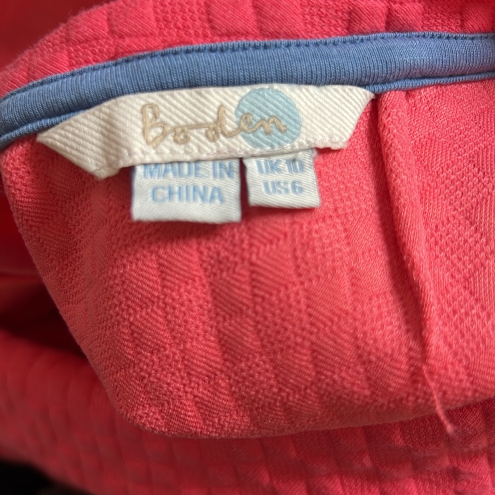 Boden Pink Square Jacquard Top Size 6 - Picture 3 of 3